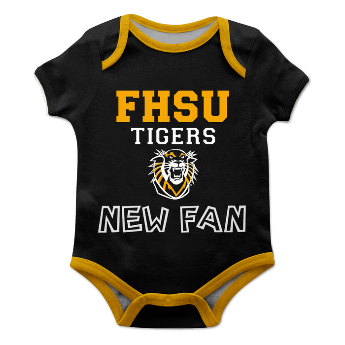 Fort Hays State University Tigers FHSU Black Boys Onesie Short Sleeve - Vive La Fête - Online Apparel Store
