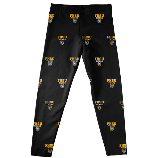 Fort Hays State University Tigers FHSU Leggings Black All Over Logo - Vive La Fête - Online Apparel Store