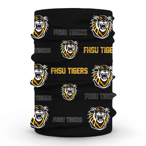 Fort Hays State University Tigers Neck Gaiter Black All Over Logo - Vive La Fête - Online Apparel Store