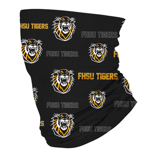 Fort Hays State University Tigers Neck Gaiter Black All Over Logo - Vive La Fête - Online Apparel Store