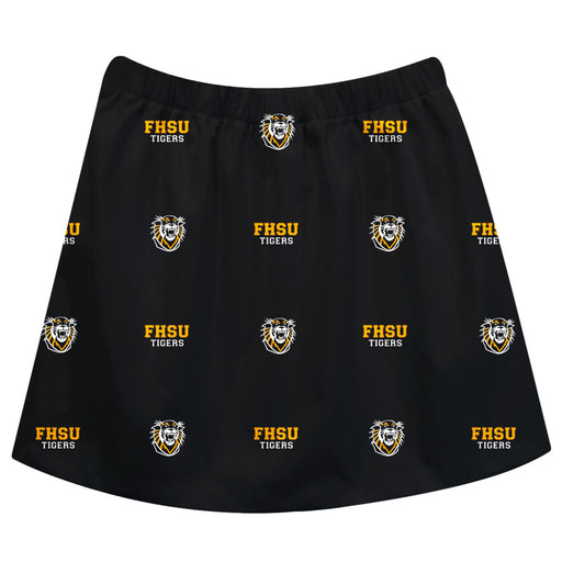 Fort Hays State University Tigers FHSU Skirt Black All Over Logo - Vive La Fête - Online Apparel Store