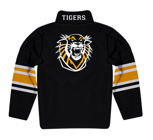 Fort Hays State University Tigers FHSU Vive La Fete Game Day Black Quarter Zip Pullover Stripes on Sleeves - Vive La Fête - Online Apparel Store