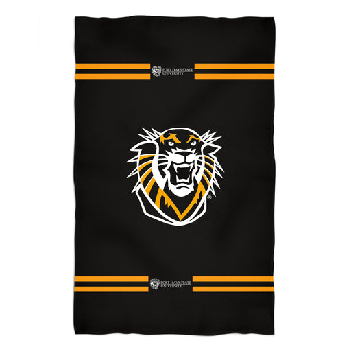 FHSU Tigers Vive La Fete Game Day Absorbent Premium Black Beach Bath Towel 51 x 32" Logo and Stripes - Vive La Fête - Online Apparel Store
