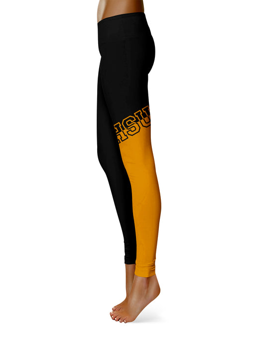 FHSU Tigers Vive la Fete Game Day Collegiate Leg Color Block Women's Black Gold Yoga Leggings - Vive La Fête - Online Apparel Store