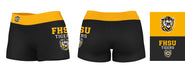 FHSU Tigers Vive La Fete Game Day Logo on Thigh and Waistband Black & Gold Women Yoga Booty Workout Shorts 3.75 Inseam" - Vive La Fête - Online Apparel Store