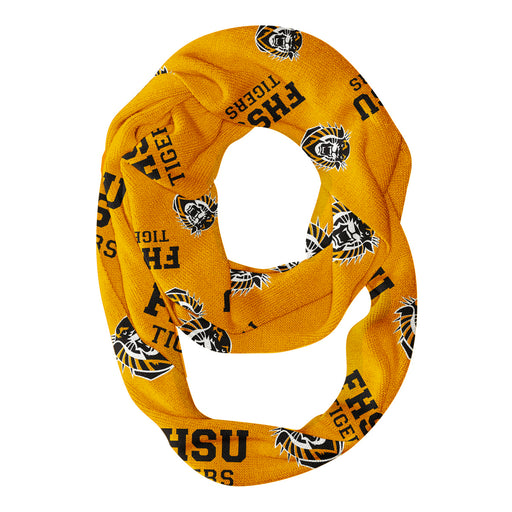 Fort Hays State Tigers FHSU Vive La Fete Repeat Logo Game Day Collegiate Women Light Weight Ultra Soft Infinity Scarf