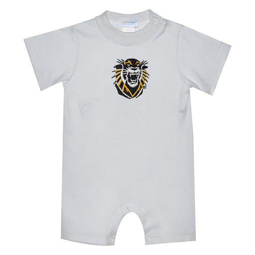Fort Hays State University Tigers FHSU Embroidered White Knit Short Sleeve Boys Romper
