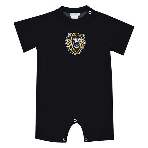 Fort Hays State University Tigers FHSU Embroidered Black Knit Short Sleeve Boys Romper