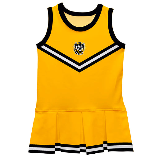 Fort Hays State University Tigers FHSU Vive La Fete Game Day Gold Sleeveless Cheerleader Dress