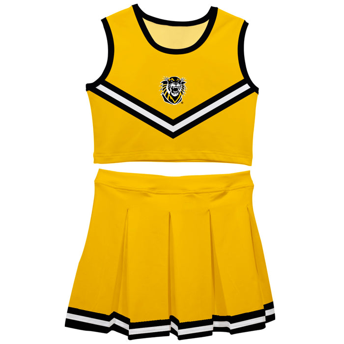 Fort Hays State University Tigers FHSU Vive La Fete Game Day Gold Sleeveless Cheerleader Set