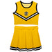 Fort Hays State University Tigers FHSU Vive La Fete Game Day Gold Sleeveless Cheerleader Set