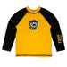 Fort Hays State Tigers FHSU Vive La Fete Logo Gold Black Long Sleeve Raglan Rashguard