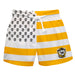 Fort Hays State University Tigers FHSU Vive La Fete Game Day Gold White Flag Swimtrunks V1