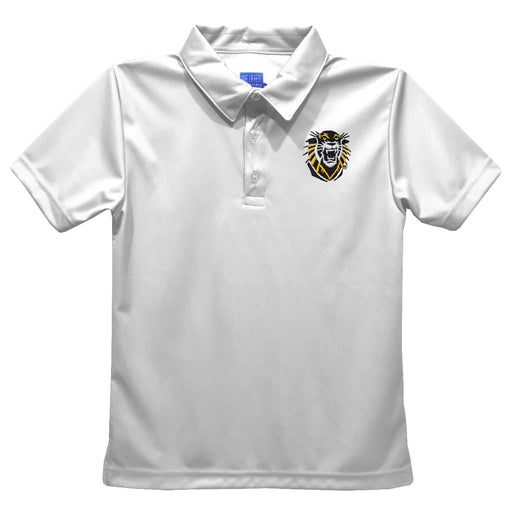 Fort Hays State University Tigers FHSU Embroidered White Short Sleeve Polo Box Shirt
