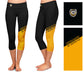 FHSU Tigers Vive La Fete Game Day Collegiate Leg Color Block Women Black Gold Capri Leggings - Vive La Fête - Online Apparel Store