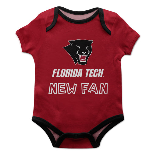 Florida Tech Panthers Vive La Fete Infant Game Day Red Short Sleeve Onesie New Fan Logo and Mascot Bodysuit
