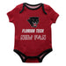 Florida Tech Panthers Vive La Fete Infant Game Day Red Short Sleeve Onesie New Fan Logo and Mascot Bodysuit