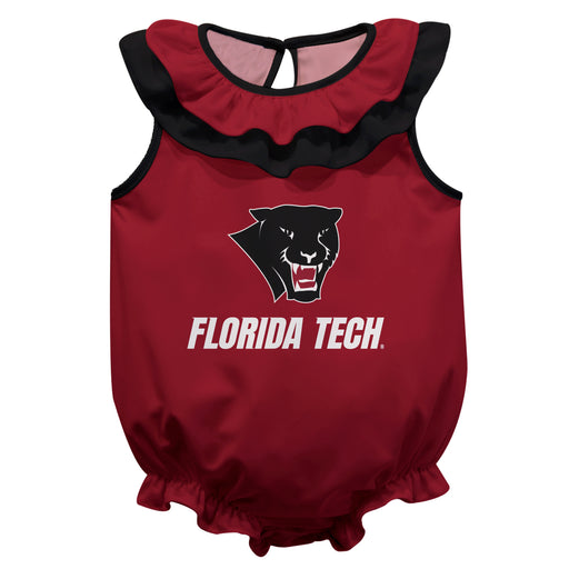 Florida Tech Panthers Red Sleeveless Ruffle Onesie Logo Bodysuit by Vive La Fete