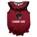 Florida Tech Panthers Swirls Red Sleeveless Ruffle Onesie Logo Bodysuit