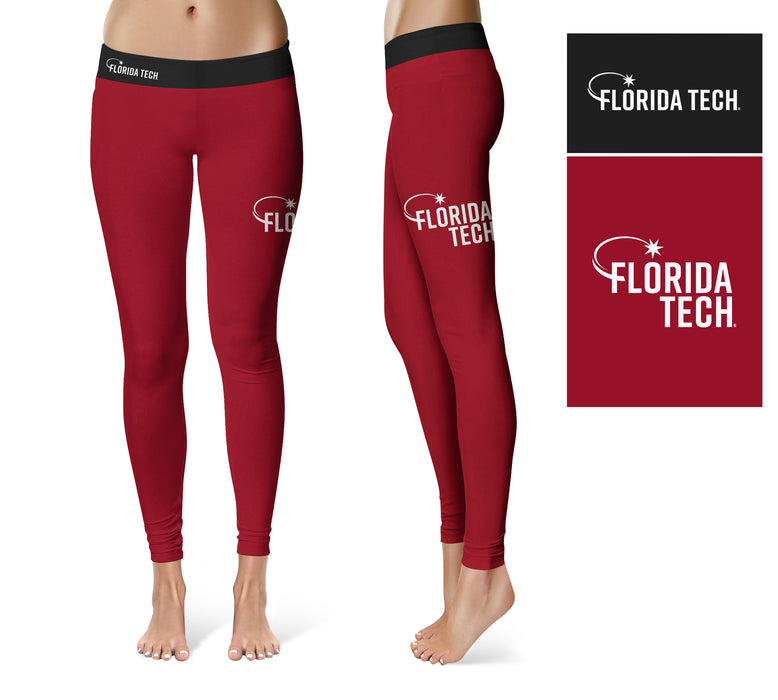 Florida Tech Panthers Vive La Fete Game Day Collegiate Logo on Thigh Red Women Yoga Leggings 2.5 Waist Tights - Vive La Fête - Online Apparel Store
