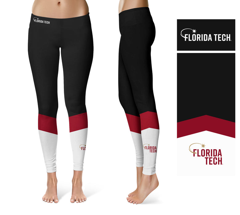 Florida Tech Panthers Vive La Fete Game Day Collegiate Ankle Color Block Women Black Red Yoga Leggings - Vive La Fête - Online Apparel Store