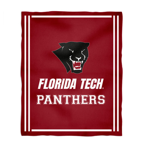 Florida Tech Panthers Vive La Fete Kids Game Day Red Plush Soft Minky Blanket 36 x 48 Mascot