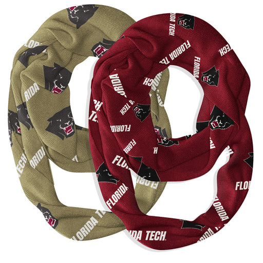 Florida Tech Panthers Vive La Fete All Over Logo Collegiate Women Set of 2 Light Weight Ultra Soft Infinity Scarfs