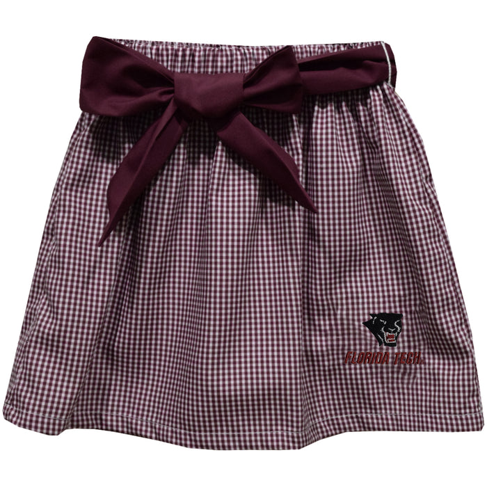 Florida Tech Panthers Embroidered Maroon Gingham Skirt with Sash