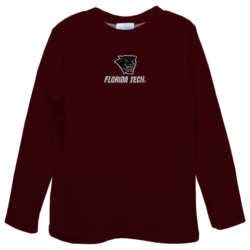 Florida Tech Panthers Embroidered Maroon Long Sleeve Boys Tee Shirt