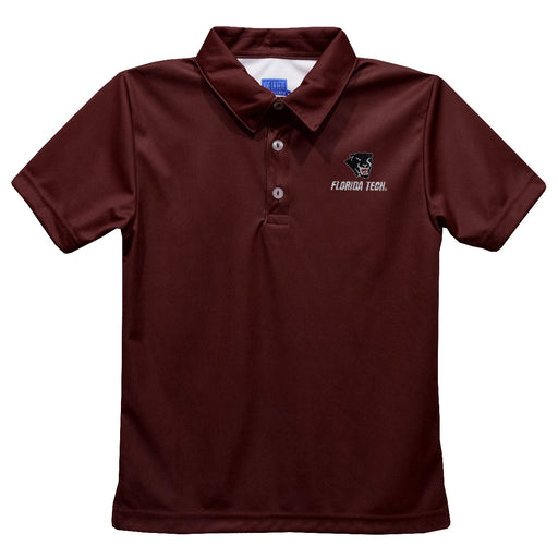 Florida Tech Panthers Embroidered Maroon Short Sleeve Polo Box