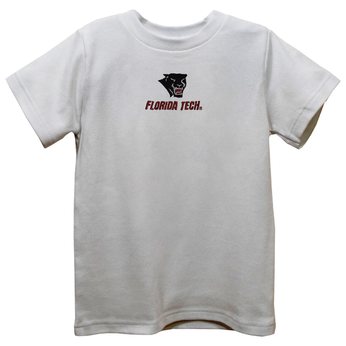 Florida Tech Panthers Embroidered White Short Sleeve Boys Tee Shirt
