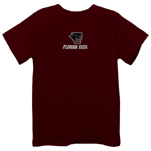 Florida Tech Panthers Embroidered Maroon knit Short Sleeve Boys Tee Shirt