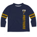 FIU Panthers Stripes Blue Long Sleeve Tee Shirt - Vive La Fête - Online Apparel Store
