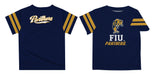 FIU Stripe Blue Boys Tee Shirt Short Sleeve - Vive La Fête - Online Apparel Store