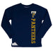 FIU Panthers Logo Blue Long Sleeve Fleece Sweatshirt Side Vents - Vive La Fête - Online Apparel Store