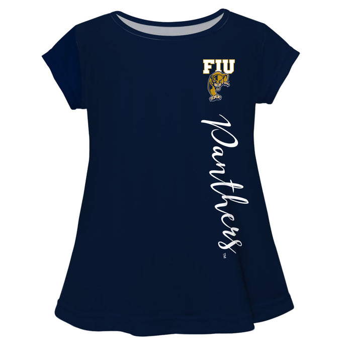 FIU Panthers Blue Solid Short Sleeve Girls Laurie Top - Vive La Fête - Online Apparel Store