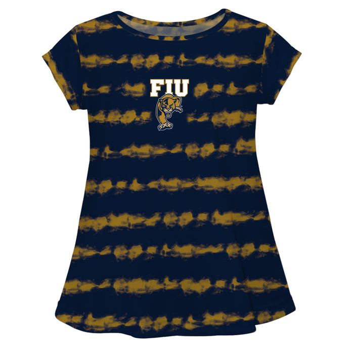 FIU Panthers Navy and Gold Short Sleeve Top - Vive La Fête - Online Apparel Store