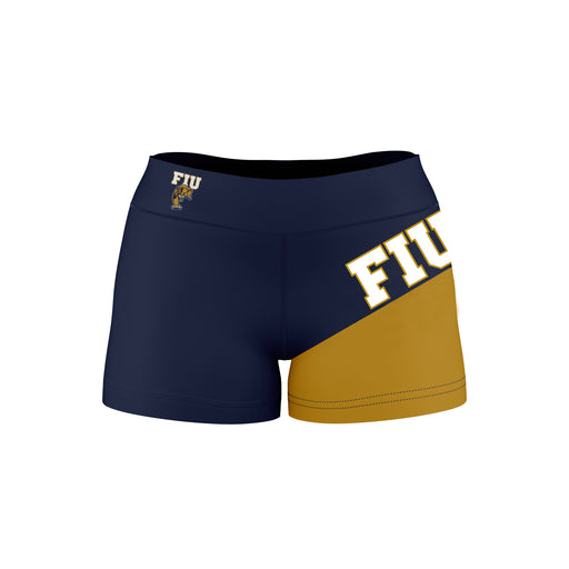 Florida International Panthers Vive La Fete Game Day Collegiate Leg Color Block Women Navy Gold Optimum Yoga Short
