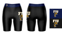 FIU Panthers Vive La Fete Game Day Logo on Thigh and Waistband Black and Navy Women Bike Short 9 Inseam" - Vive La Fête - Online Apparel Store