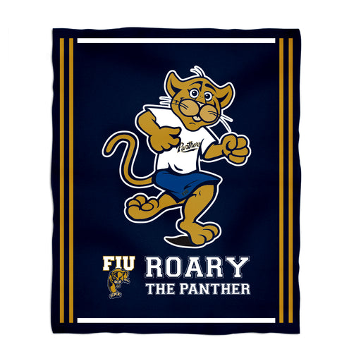 Florida International Panthers Vive La Fete Kids Game Day Navy Plush Soft Minky Blanket 36 x 48 Mascot