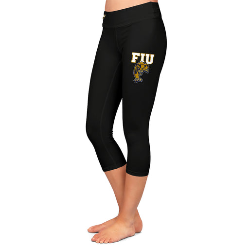 FIU Panthers Vive La Fete Game Day Collegiate Large Logo on Thigh and Waist Girls Black Capri Leggings - Vive La Fête - Online Apparel Store