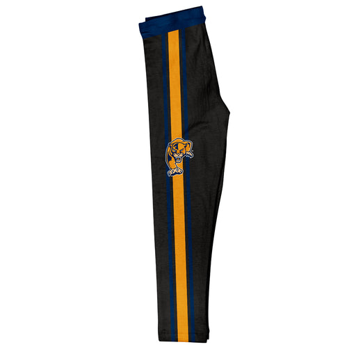 FIU Panthers Vive La Fete Girls Game Day Black with Blue Stripes Leggings Tights