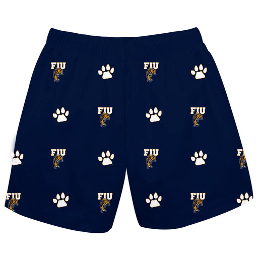 FIU Panthers Vive La Fete Boys Game Day All Over Logo Elastic Waist Classic Play Blue Pull On Short