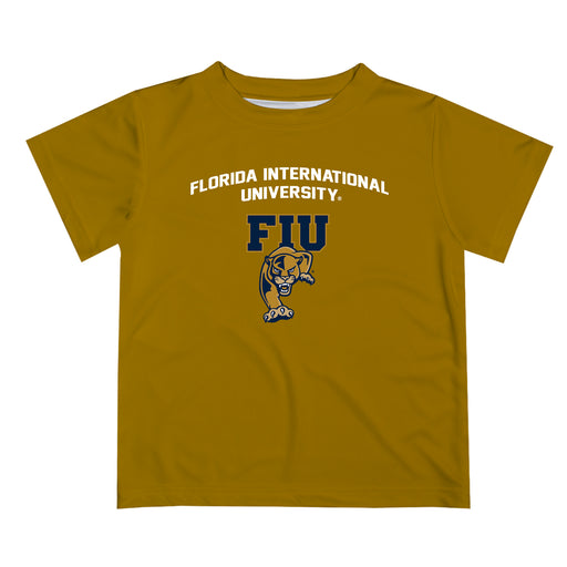 Florida International Panthers Vive La Fete Boys Game Day V2 Gold Short Sleeve Tee Shirt
