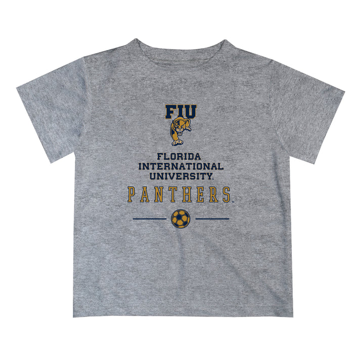 Florida International Panthers Vive La Fete Soccer V1 Heather Gray Short Sleeve Tee Shirt