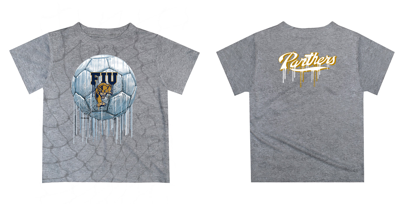 FIU Panthers Original Dripping Soccer Blue T-Shirt by Vive La Fete - Vive La Fête - Online Apparel Store