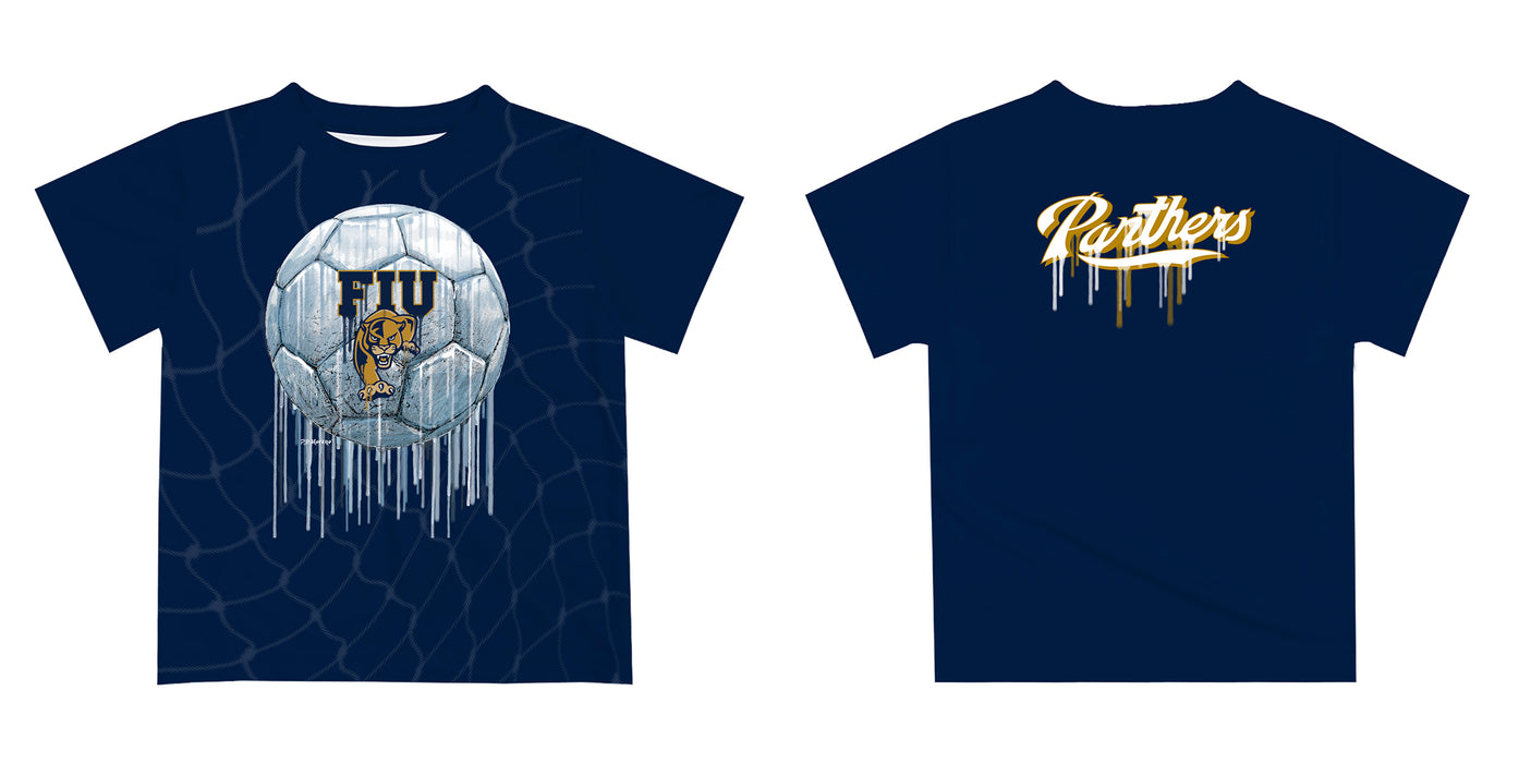FIU Panthers Original Dripping Soccer Blue T-Shirt by Vive La Fete - Vive La Fête - Online Apparel Store