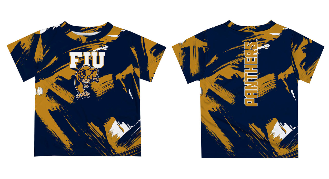 FIU Panthers  Vive La Fete Boys Game Day Blue Short Sleeve Tee Paint Brush - Vive La Fête - Online Apparel Store