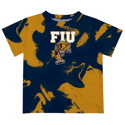 FIU Panthers  Vive La Fete Marble Boys Game Day Blue Short Sleeve Tee