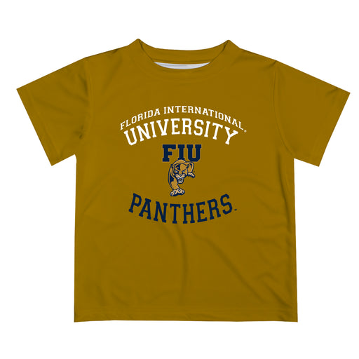 Florida International Panthers Vive La Fete Boys Game Day V1 Gold Short Sleeve Tee Shirt